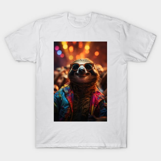 Raver Party Sloth T-Shirt by JensenArtCo